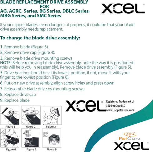 XCEL Drive Assembly Lever Replacement Blade for Pet Clippers (Pack of 4)...