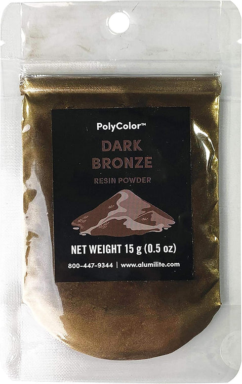 PolyColor Mica Powder for Epoxy Resin Kits 15 grams, Dark Bronze Metallic Effects Pigment Dye Powder for Casting Resin, Arts and Crafts, Great for...