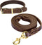 Guiding Star 5ft Leather Dog Leash and Collar Set, Soft Braided Leather Dog Leash 5ft with Adjustable Dog Collar, Heavy Duty Leather Dog Collar an...