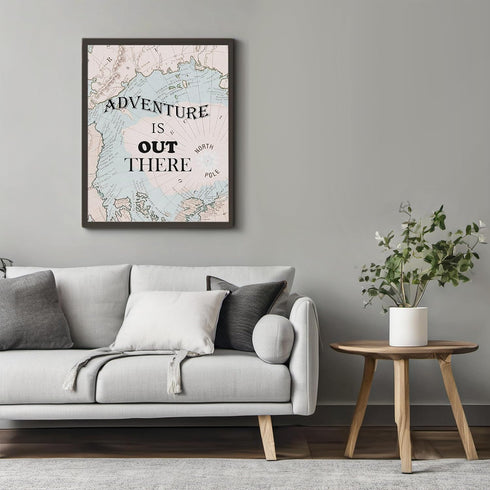 Posterizer 1 pcs-adventure is out there-Inspirational Wall Art-Holiday Poster Collection-Map Art-Decor for Beach House- UNFRAMED Wall Art...