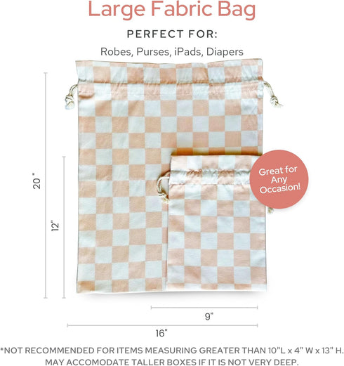 Gather & Knot Drawstring Gift Bags | 20" Large 12" Small | Premium Canvas | Reusable Fabric Wrap for All Occasions, Birthdays, Baby Shower | Check...