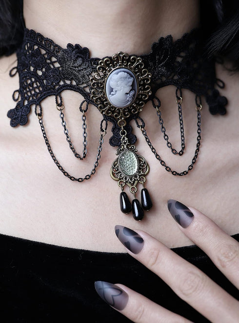 Sacina Victorian Lace Choker Necklace, Black Velvet, Zinc Alloy, Goth Jewelry Gift for Women...