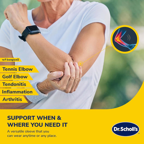 Dr. Scholl’s Compression Arm Sleeve with Breathable & Copper-Infused Fabrics for Pain Relief & Support (Size L/XL)...