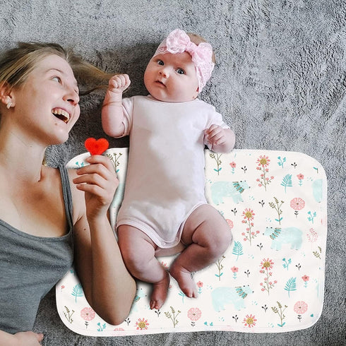 Kisangel Three Travel Diaper Underpads Mats for Pads Mattress Changing Reusable Cotton Infant Mat Change Washable Urinal Gentle Pad Super Incontin...