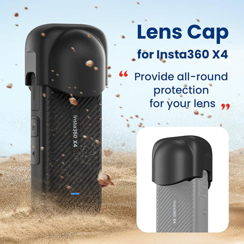 Lens Protection Cap/Lens Silicon Cover for Insta360 X4 Full Protection, Impact Resistant, Drop-Proof (Grey)...