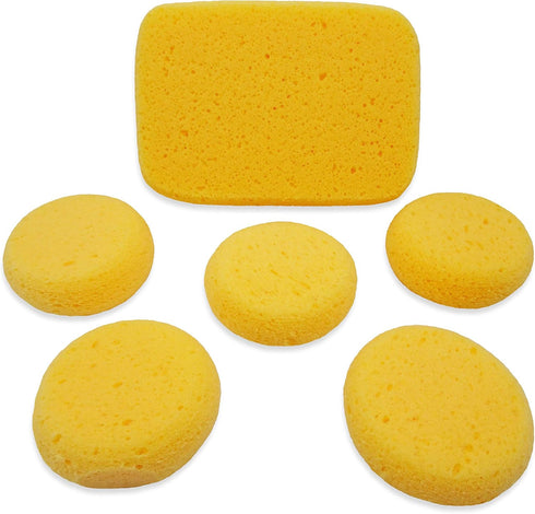 Premium Synthetic Art Crafts Sponges - 6pc Value Pack for Painting, Artists, Pottery, Face Paint, Crafts & Hobbies by Lullingworth®...
