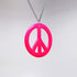 Hot Pink Hippie Peace Sign Pendant Necklace Enamel on Pewter Cosplay Jewelry...