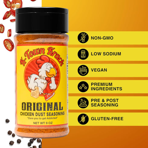 K-Town Krack - Original Chicken Dust Seasoning - All-Purpose Seasoning & BBQ Rub Seasoning for Chicken, Beef, Pork, Fish - All-in-one Spice Rub, B...