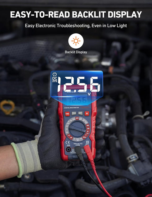 AstroAI Digital Multimeter Voltage Tester, TRMS 2000 Counts Volt Meter; Fast and Accurately Measures AC/DC Voltage & Current, Resistance, Diode, C...