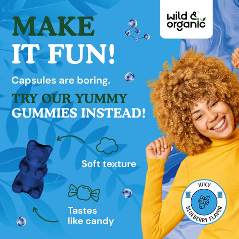 Hyaluronic Acid Gummies 250mg - Pure Hyaluronic Acid Supplements for Joints - Hair Skin and Nails Gummies w/Hyaluronic Acid Powder - Skin Suppleme...