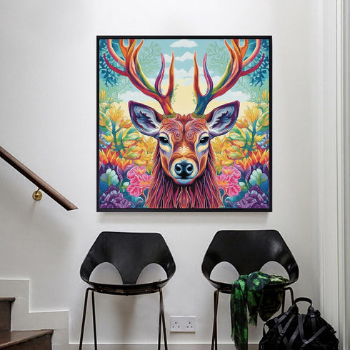 51buyoutgo Deer 11ct Cross Stitch Kits, 11 CT Funny Pre Printed Counted Stamped Cross Stitch Embroidery Needlepoint Needlework Patterns Kits for B...