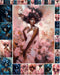 Decoupage Paper Pack (35 Sheets 6"x8") Graceful Enchanting Ladies Surrounded by Lovely Blue Flowers and Butterflies FLONZ Vintage Illustration Pic...