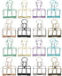 16pcs Binder Clips, Colorful Hollowed Metal Binder Clips Multicolor Paper Binder Clips Metal Paper Clips Iron Wire Paper Clamps for Office Supplie...