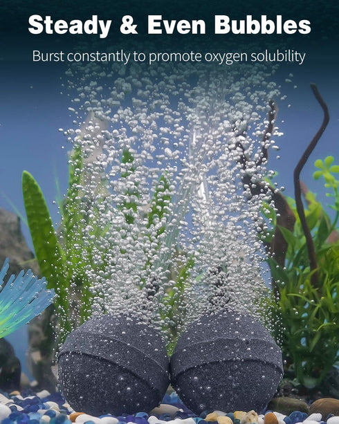 Pawfly Air Stone 2 Inch, Aquarium Air Stone Ball Bubbler Airstone Oxygen Diffuser for Pump Fish Tank Buckets Small Pond and DWC System, 2 Pack...