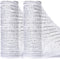 Ribbli 2 Rolls White Metallic Mesh Ribbon White with Silver Foil and Glitter Strip,Christmas Ribbon for Christmas Tree Wreath Swags Wedding Garlan...