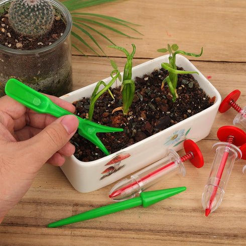 6pcs Mini Seed Spreader, Manual Seedlings Dibber and Widger Set Handheld Garden Hand Seed Sower Planter Tool Small Sowing Seed Dispenser for Tiny ...