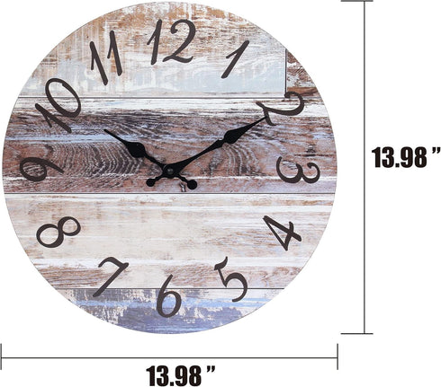 Stonebriar Vintage Farmhouse 14 Inch Round Battery Operated Hanging Wall Clock...