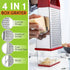 Spring Chef Professional Red 10" Parmesan Cheese Grater With Container, Stainless Steel & Soft Grip Handle, 4 Sided Kitchen Carrot Shredder, Handh...