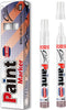 2 Pack White Permanent Paint pens,Never Fade Paint Pens,Medium Tip Quick Dry And Waterproof Permanent Oil-Based Paint Marker Pens For Rock,Glass,P...