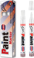 2 Pack White Permanent Paint pens,Never Fade Paint Pens,Medium Tip Quick Dry And Waterproof Permanent Oil-Based Paint Marker Pens For Rock,Glass,P...