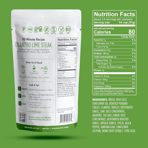 Kevin's Natural Foods Cilantro Lime Sauce - Keto and Paleo Simmer Sauce - Stir-Fry Sauce, Gluten Free, No Preservatives, Non-GMO - 3 Pack (Cilantr...
