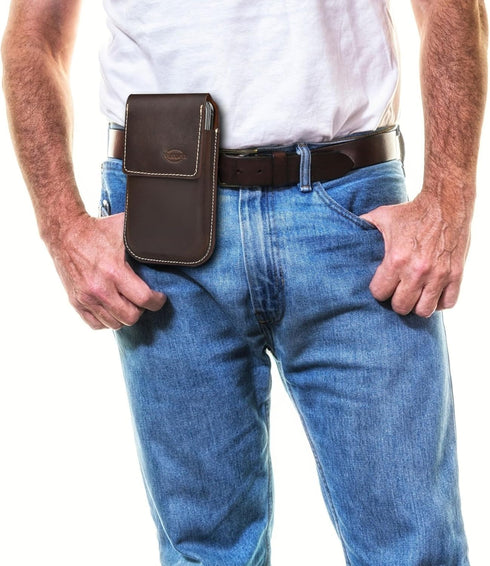 Genuine Leather Phone Holster with Belt Clip | Cell Phone Pouch for iPhone and Smartphone | Cell Phone Holsters Holders | Belt Phone Holder | Cell...