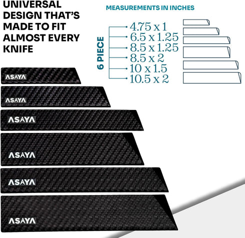Asaya Professional Knife Edge Guards -Universal Blade Covers - Extra Strength, ABS Plastic and BPA-Free Felt Lining, non-Toxic and Food Safe - Kni...