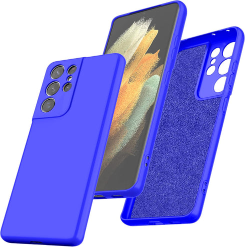 Compatible for Samsung Galaxy S21 Ultra Phone Case,Liquid Silicone Case with Microfiber Lining Anti-Scratch for Samsung S21 Ultra-Blue......