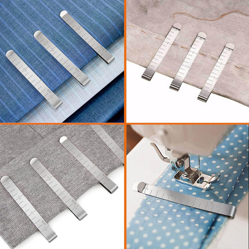 Set of 20 Sewing Clips, Stainless Steel Hemming Clips 3 Inches Measurement Ruler Quilting Supplies, Hem Marker, Sewing Supplies and Accessories...