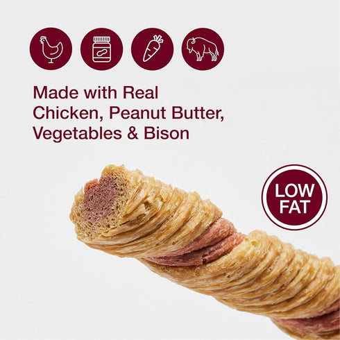 Smartbones Puffy Rolls Chews for Dogs, 8 Count, Treat Your Dog to Easy-to-Digest Rawhide-Free Chews Made with Real Peanut Butter and Bison...