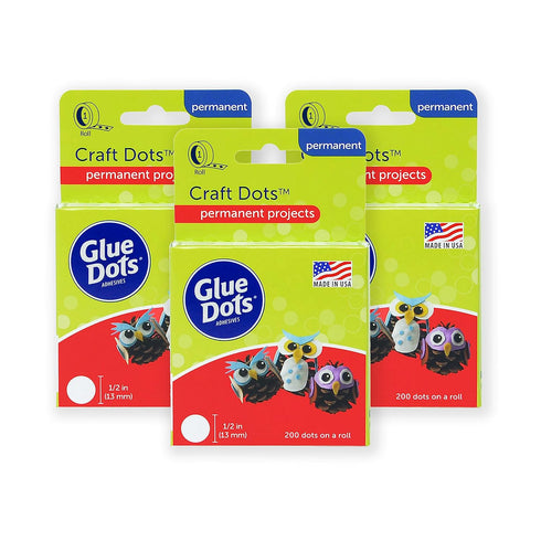 Glue Dots, Craft Dots, Double-Sided, 1/2", .5 Inch, 600 Dots, DIY Craft Glue Tape, Sticky Adhesive Glue Points, Liquid Hot Glue Alternative, Clear...