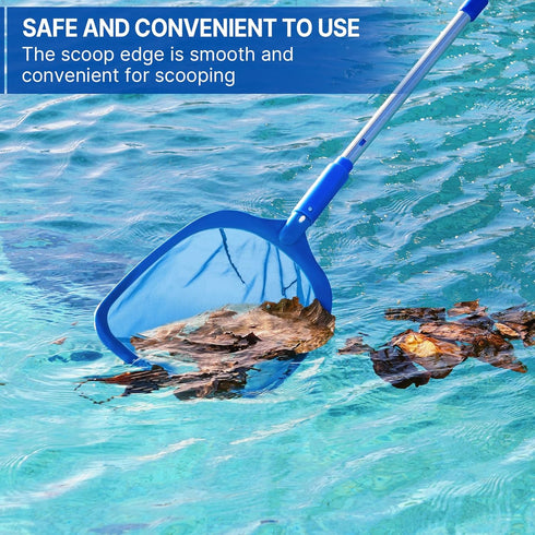 Pool Skimmer - Pool Net with 3 Section Pole, Pool Skimmer Net with Fine Mesh Net, Telescopic Aluminum Pole, Plastic Frame, Ultra-fine Pool Skimmer...