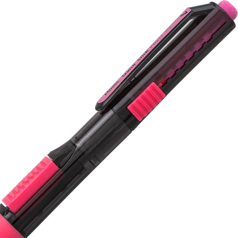 Pentel Quick Click Pop Mechanical Pencil, (0.7mm) Medium 2B Lead, Black Barrel W/Pink Trim Box of 12 (PD217AP)...