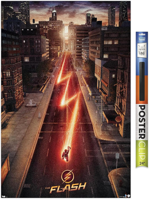 Trends International DC Comics TV - The Flash - Street One Sheet Wall Poster, 22.375" x 34", Premium Poster & Clip Bundle...