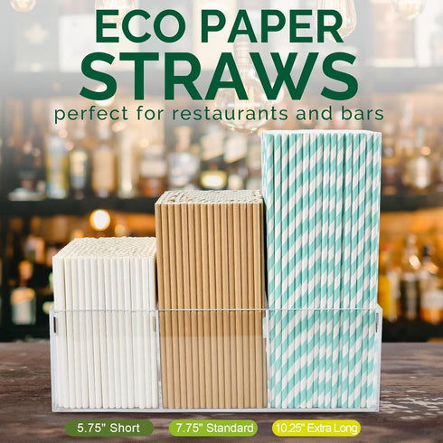 Aqua Paper Straws 10 Inch Extra Long - for Tall Drinks, Baby Shower, Parties, Cocktails - 100 Counts...