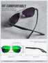 LUENX Aviator Sunglasses for Men Square Polarized Polygon Lens - UV 400 Protection with Accessories 61MM Driving Outdoor...