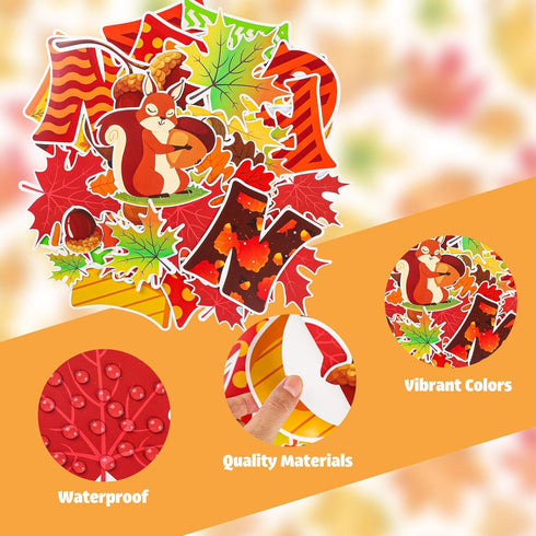 123 PCS Fall Classroom Tree Decorations Maple Leaves Bulletin Board Cutouts Fall in Love with Learning Decors Autumn Party Supplies with Glue Poin...