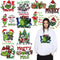 12 Sheets Christmas Iron on Decals for T-shirts Winter Xmas Heat Transfer Vinyl Design Cartoon Green Haired Monster Iron on Transfers Patch for Ha...