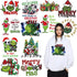 12 Sheets Christmas Iron on Decals for T-shirts Winter Xmas Heat Transfer Vinyl Design Cartoon Green Haired Monster Iron on Transfers Patch for Ha...