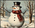 Posterizer 1 pcs-cute snowman in snowy wintery nature 5-Holiday Poster Collection-Landscape & Nature Art-Living Room Bedroom Decor- unframed wall ...