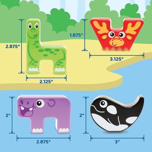 Montessori Puzzle N’ Stack Animals Toys, Kids Stacking Building Animal Blocks Toy for Toddler Preschool, Fun Educational Stacker Gifts for 12 18 2...