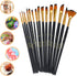 Acrylic Paint Brushes Set 15 Pieces, Nylon Bristle Paintbrushes for Acrylic Painting, Oil and Watercolor Brushes for Body Face Rock Canvas Miniatu...