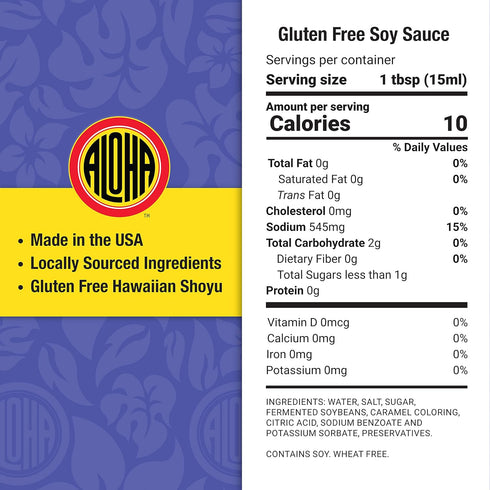 Aloha Shoyu - Gluten Free Soy Sauce - Made in Hawaii - 12 oz. Bottle...