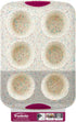 Trudeau Structure White Confetti Reinforced 6 Cup Jumbo Muffin Pan Silicone Bakeware...