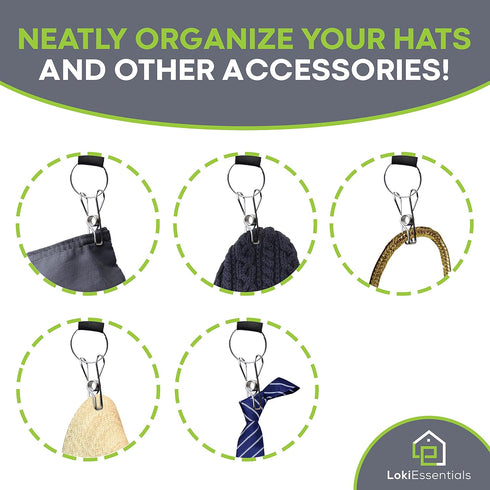 Hat Rack for Baseball Caps, Hanging Hat Organizer Display Holder, Hanger Hat Holder for Closet, Ball Cap Hat Storage Ideas (2-Pack)...