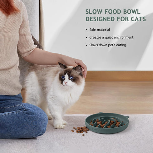 Coomazy Silicone Slow Feeder Dog Cat Bowls, Interactive Puzzle Toy for Pets Food Training, Keeps Dogs Cats Busy, Prevents Puppy Kitty Overeating (...
