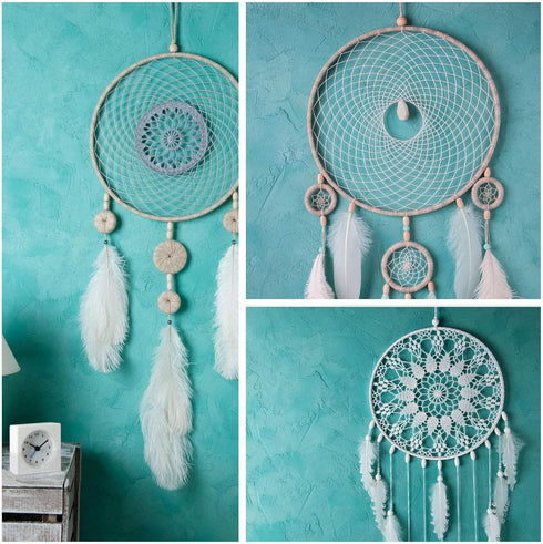3 Pack Large Metal Floral Hoop Wreath Macrame Gold Hoop Rings(6 Inch8 Inch10 Inch) for Making Wedding Wreath Decor and DIY Dream Catcher Wall Hang...