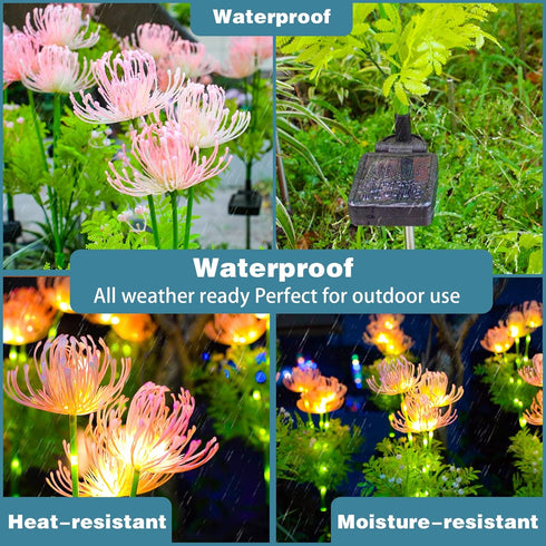 Solar Garden Lights, Solar Flowers Lights with Glowing Flowers & Stems, Upgraded Solar Panel, Solar Lights Outdoor for Garden Decoration,Yard Deco...