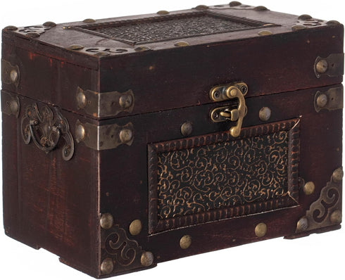 Rustic Studded Index/Recipe Card Box with Antiqued Latch (Large)...