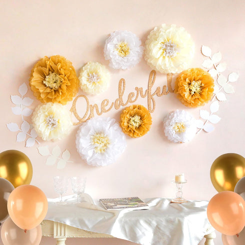 Fonder Mols Tissue Paper Chrysanth Pom Pom Flowers for Boho Baby Shower Gender Neutral Baby Shower Game & New Baby Party Activity Decorations Boy ...